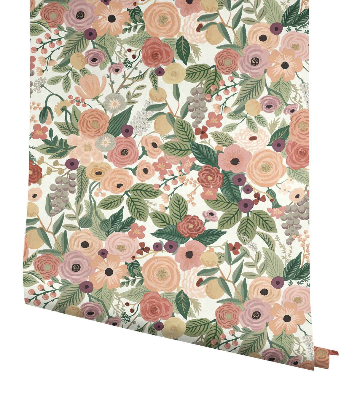 Garden Party Burgundy Peel & Stick Wallpaper with Floral Botanical Pattern - York PSW1203RL