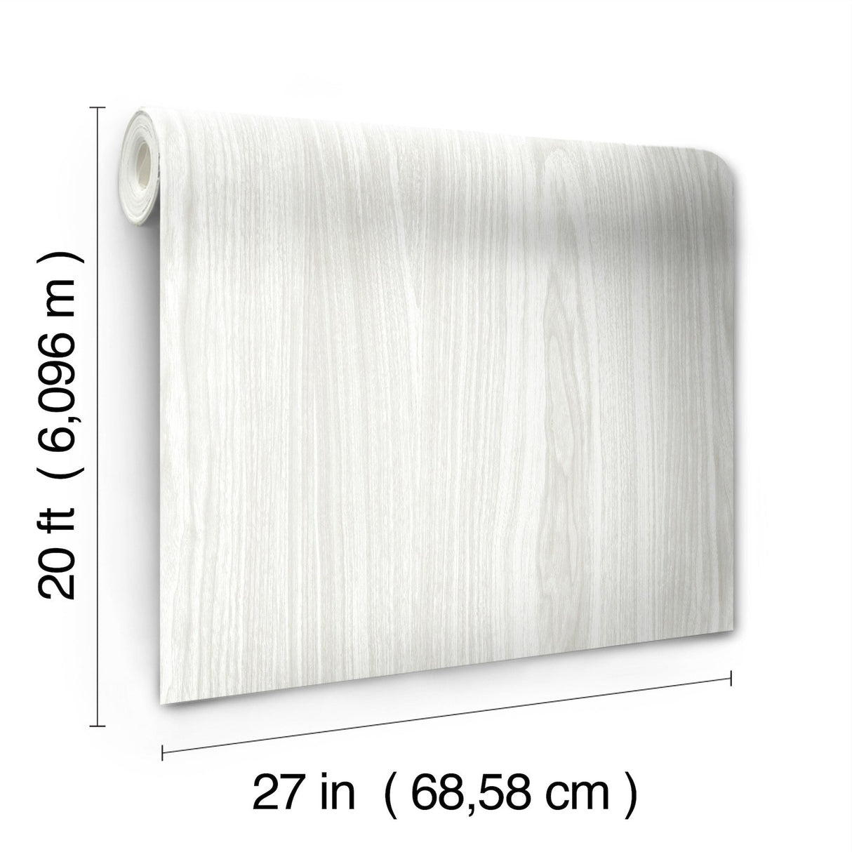 Linden White Peel & Stick Wallpaper with Faux Woodgrain Pattern - York PSW1276RL