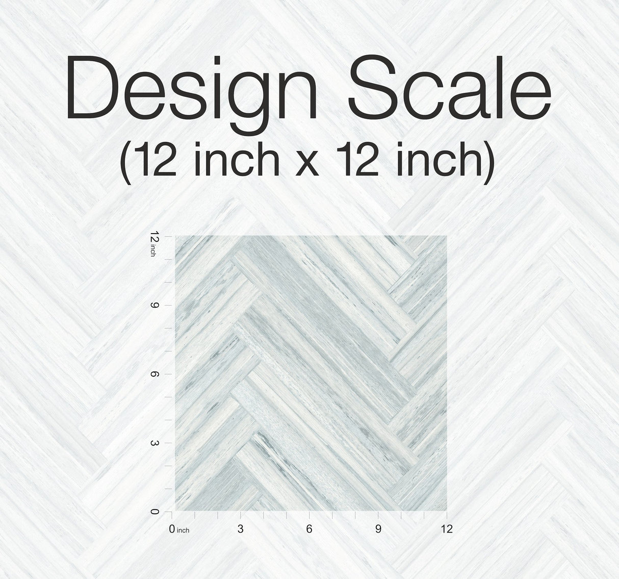 Hermosa Herringbone Blue Peel & Stick Wallpaper with Weathered Wood Chevron Pattern - York PSW1289RL