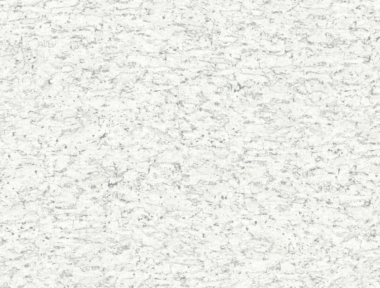 Shimmering Cork White Peel & Stick Wallpaper with Stone-Look Motif - York PSW1290RL