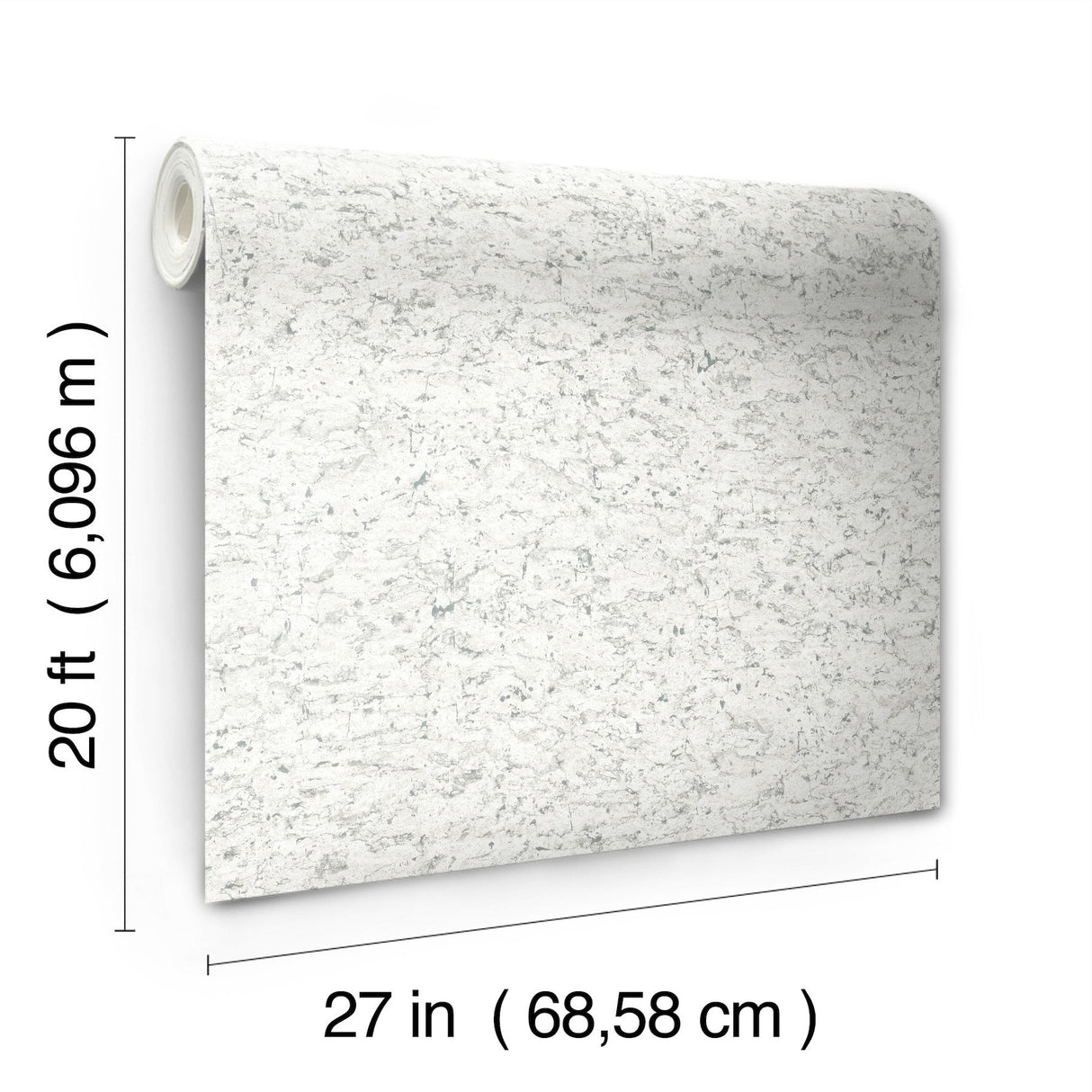 Shimmering Cork White Peel & Stick Wallpaper with Stone-Look Motif - York PSW1290RL