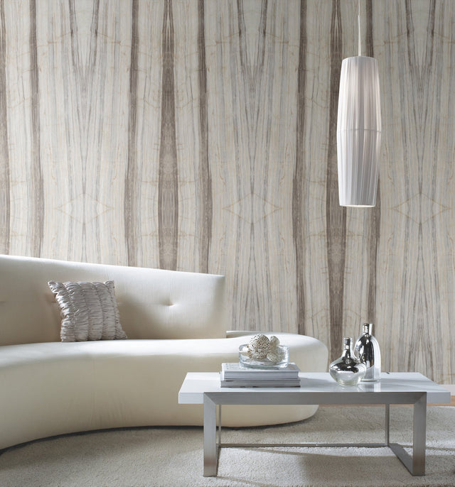 Spanish Marble Taupe Peel & Stick Mural with Stone-Look Geometric Veining - York PSW1298M