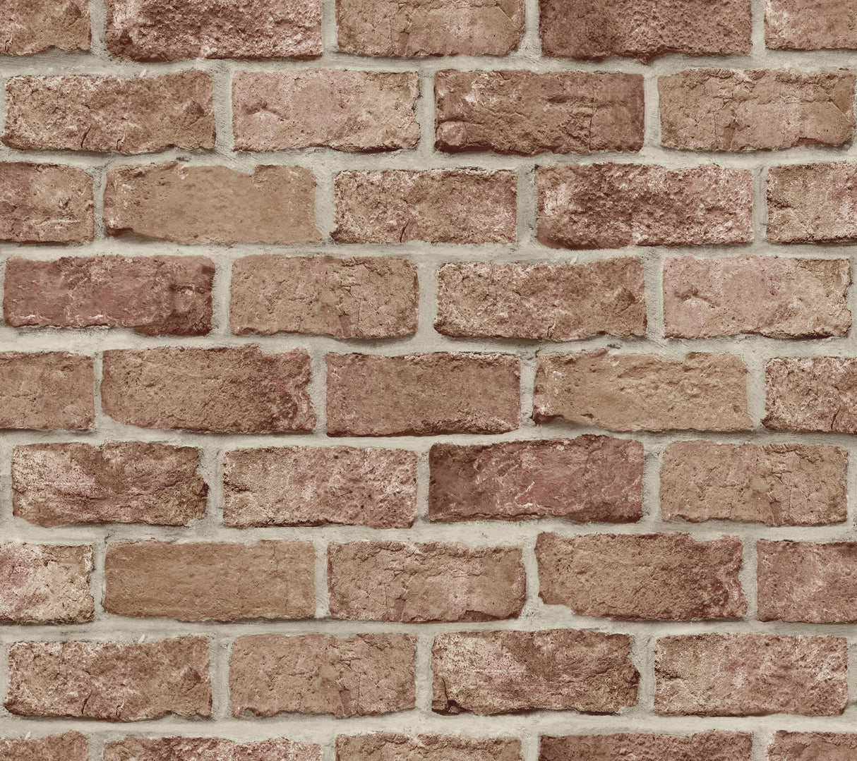 Stretcher Brick Red Peel & Stick Wallpaper with Weathered Masonry Brick Pattern - York PSW1306RL