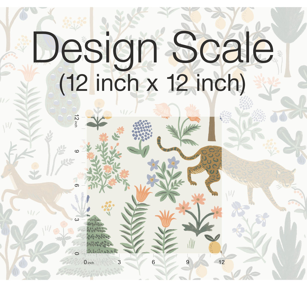Menagerie Cream Peel & Stick Wallpaper with Animals Botanical Motif - York PSW1322RL