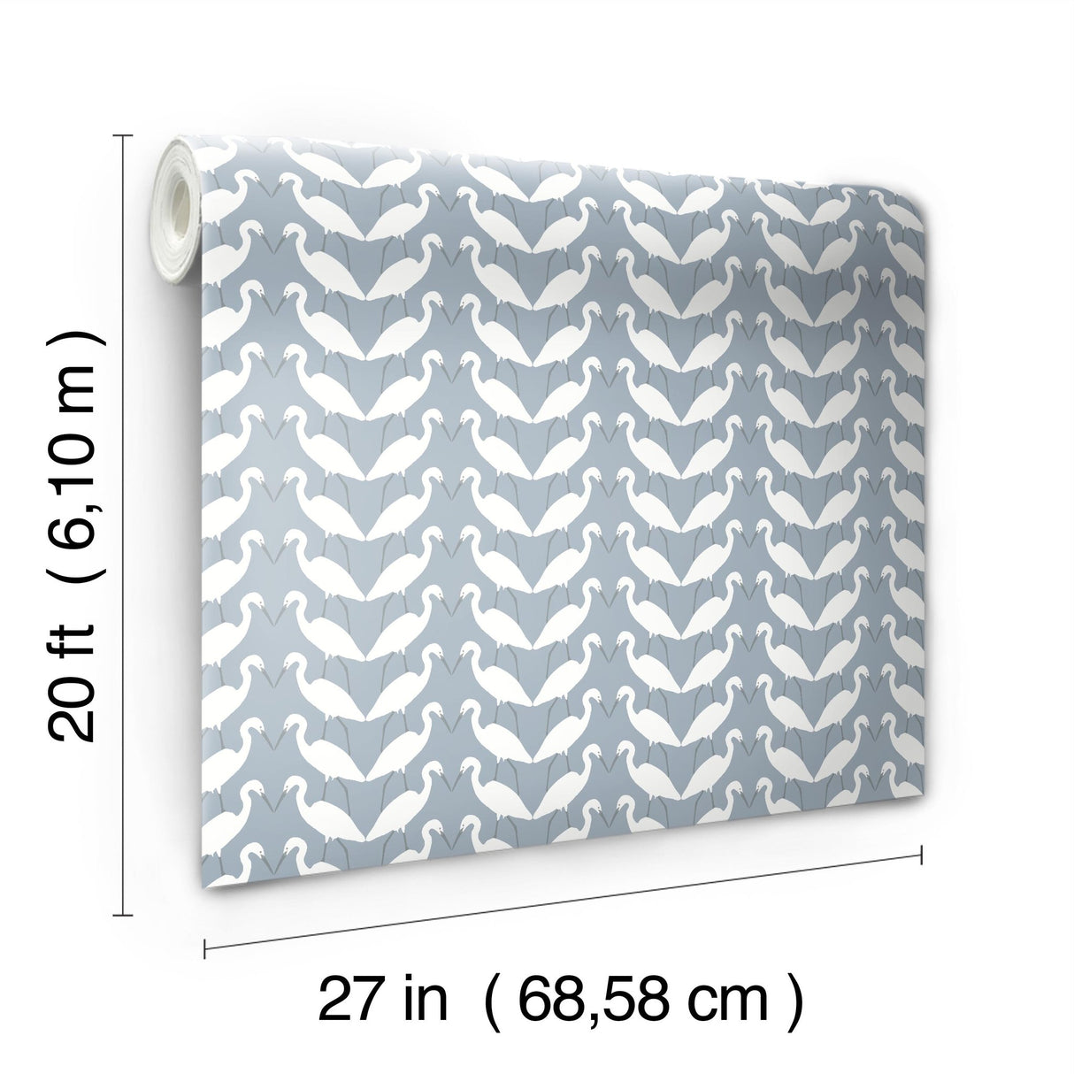 Elegant Birds Blue Peel & Stick Wallpaper with Matte Non-Woven Animal Motif - York PSW1347RL