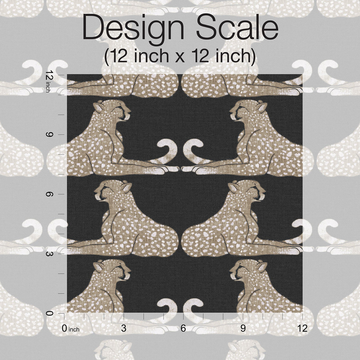 Reclining Cheetahs Black Peel & Stick Wallpaper with Animal Motif - York PSW1355RL