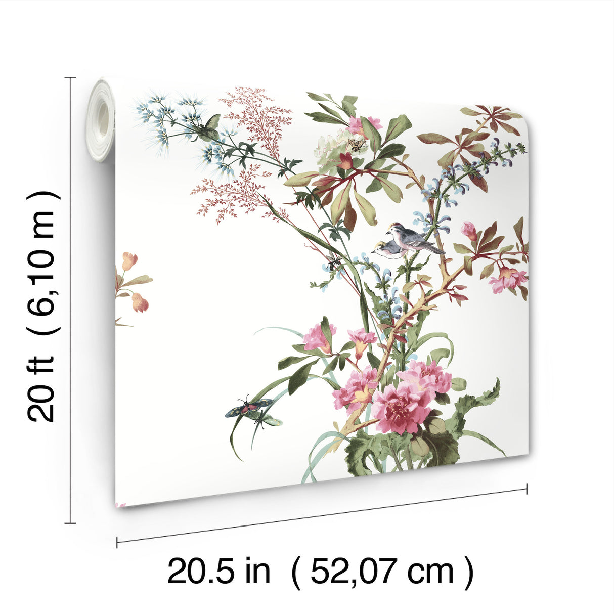 Wild Flowers Rose by York Wallcoverings Peel & Stick Wallpaper – York Wallcoverings PSW1366RL