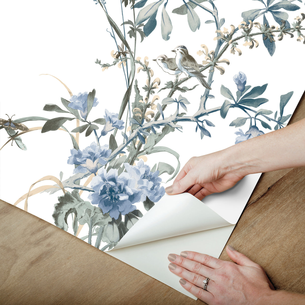 Wild Flowers Jade by York Wallcoverings Peel & Stick Wallpaper – York Wallcoverings PSW1367RL