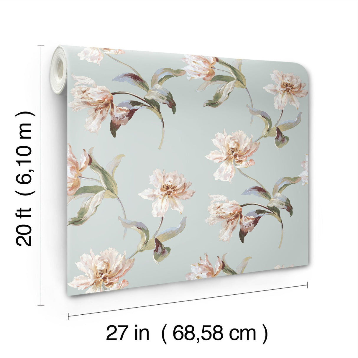 Large Parrot Tulip White by York Wallcoverings Peel & Stick Wallpaper – York Wallcoverings PSW1374RL