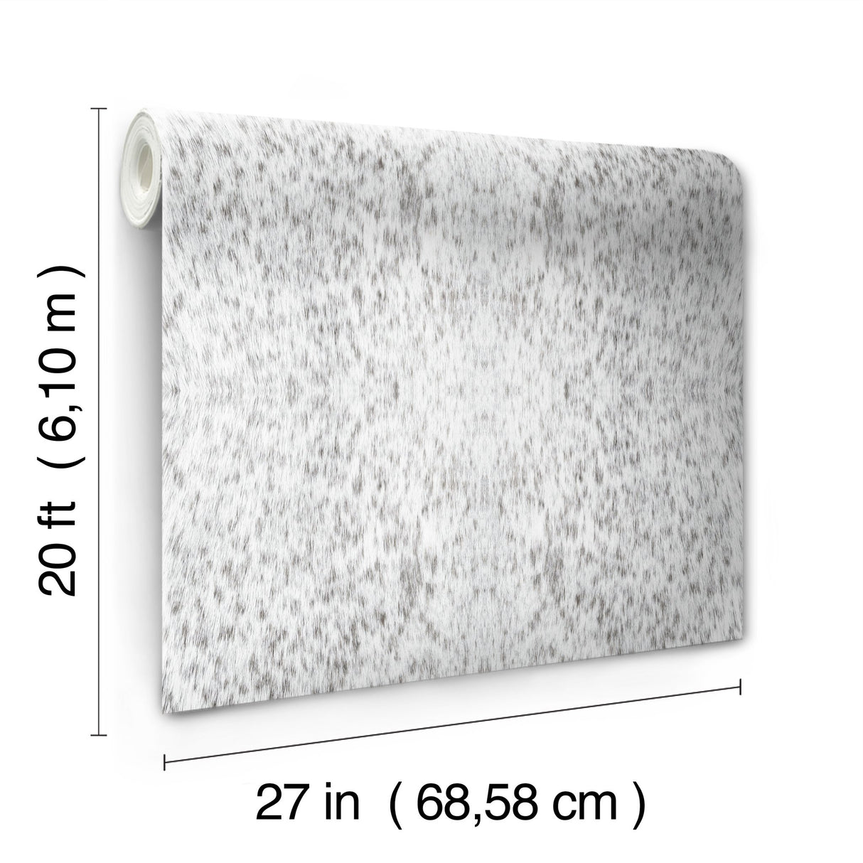 Fleabitten Soft Grey Peel & Stick Wallpaper with Speckled Equine Coat Motif - York PSW1378RL