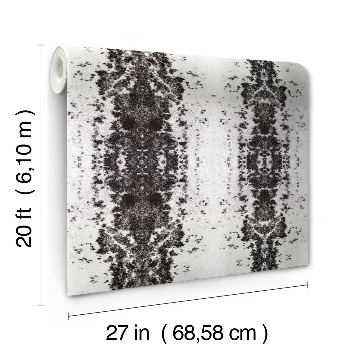 Marbled Appaloosa Black Peel & Stick Wallpaper with Equestrian Spotted Motif - York PSW1380RL