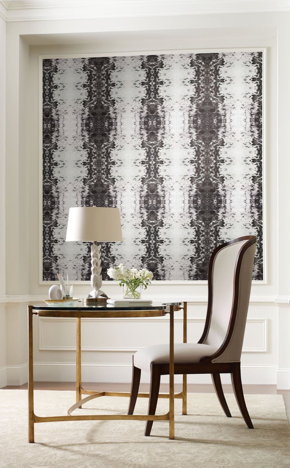 Marbled Appaloosa Black Peel & Stick Wallpaper with Equestrian Spotted Motif - York PSW1380RL
