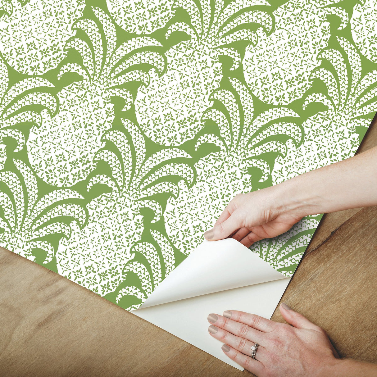 Colony Club Palm Green Peel & Stick Wallpaper with Pineapple Botanical Motif - York PSW1392RL