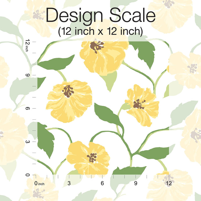 Jungle Garden Lemon Grove Peel & Stick Wallpaper with Floral Vine Pattern - York PSW1401RL