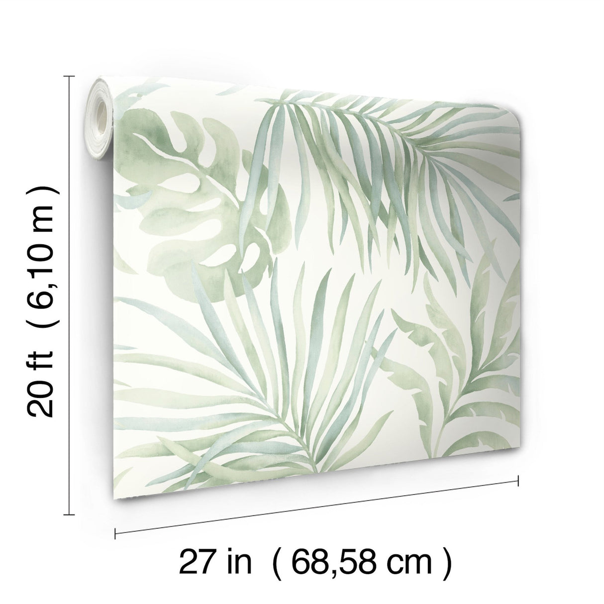 Paradise Palm Aloe Peel & Stick Wallpaper with Botanical Palm Leaf Motif - York PSW1413RL