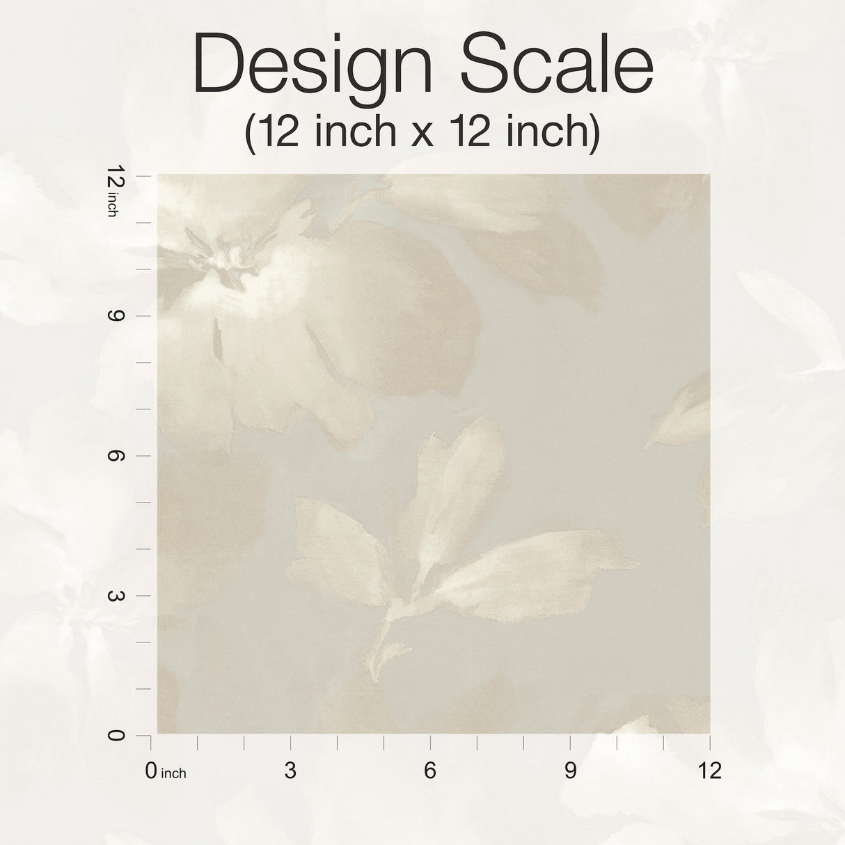 Midnight Blooms Neutral Peel & Stick Wallpaper with Floral Watercolor Motif - York PSW1414RL