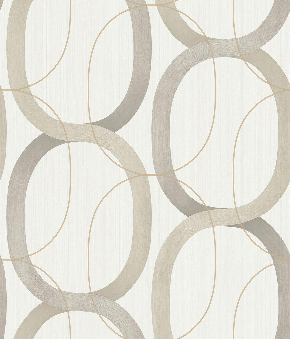 Interlock Light Taupe Peel & Stick Wallpaper with Geometric Interlocking Rings - York PSW1418RL