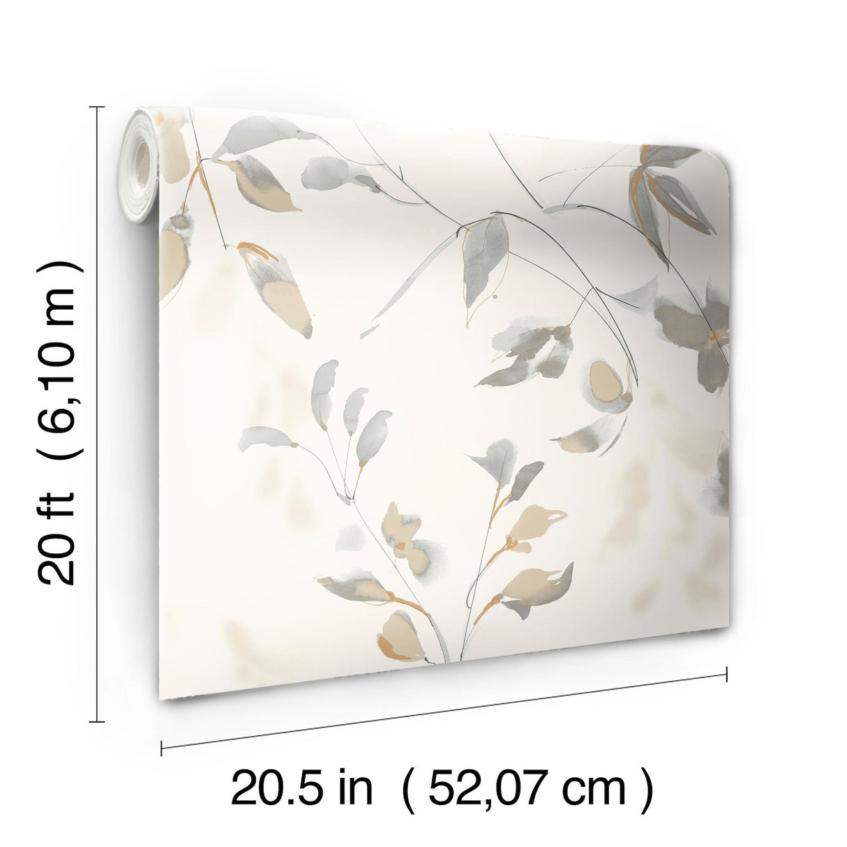 Linden Flower Soft Neutral Peel & Stick Wallpaper with Botanical Matte Non-Woven Design - York PSW1424RL
