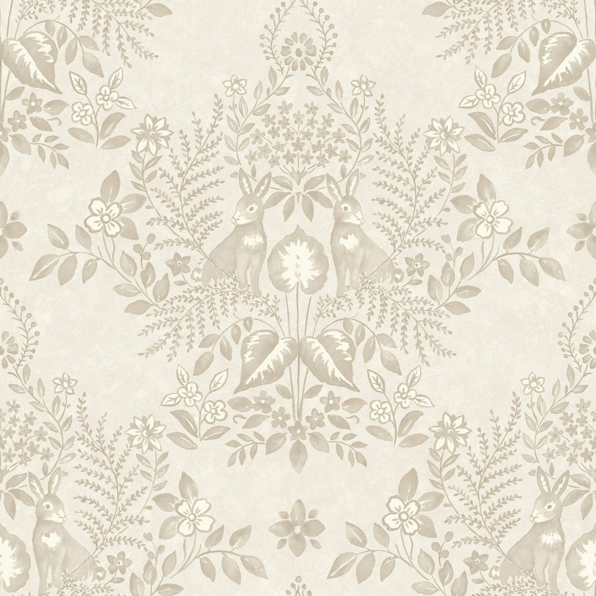 Cottontail Toile Wicker Peel & Stick Wallpaper with Animal Toile Pattern - York PSW1434RL