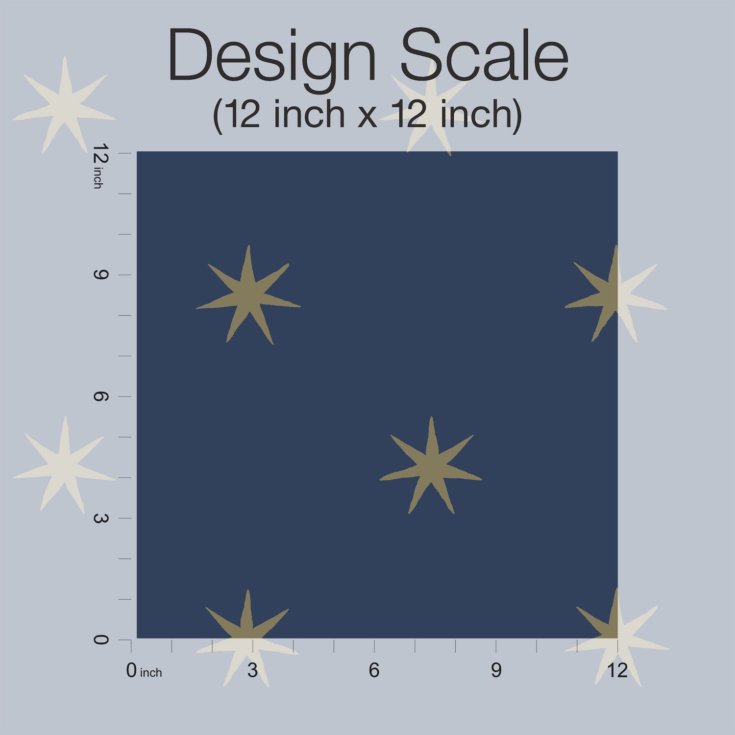 Star Splendor Navy & Metallic Gold Peel & Stick Wallpaper with Bohemian Six-Point Star Pattern - York PSW1451RL