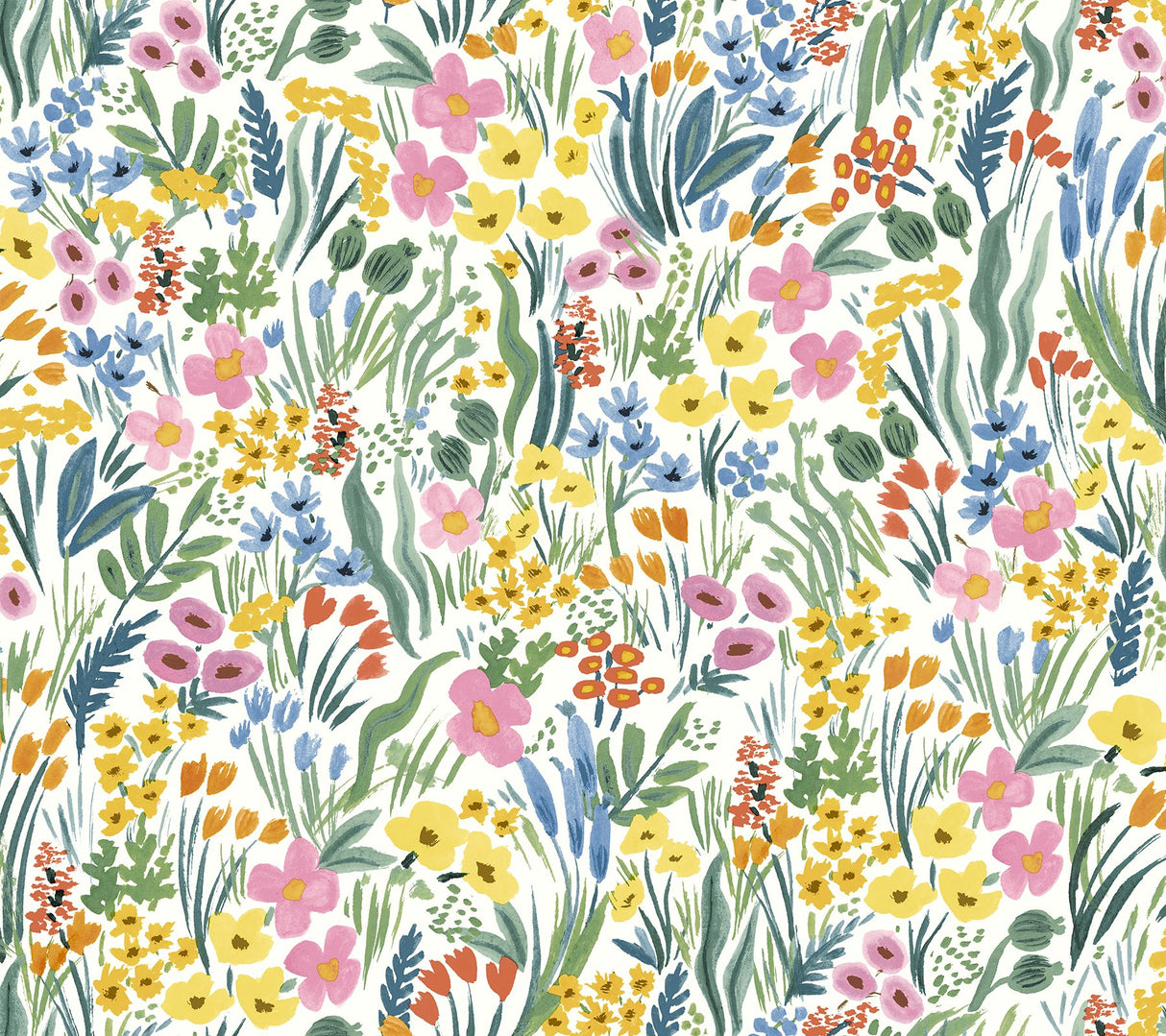 Lea White Peel & Stick Wallpaper with Botanical Floral Pattern - York PSW1465RL