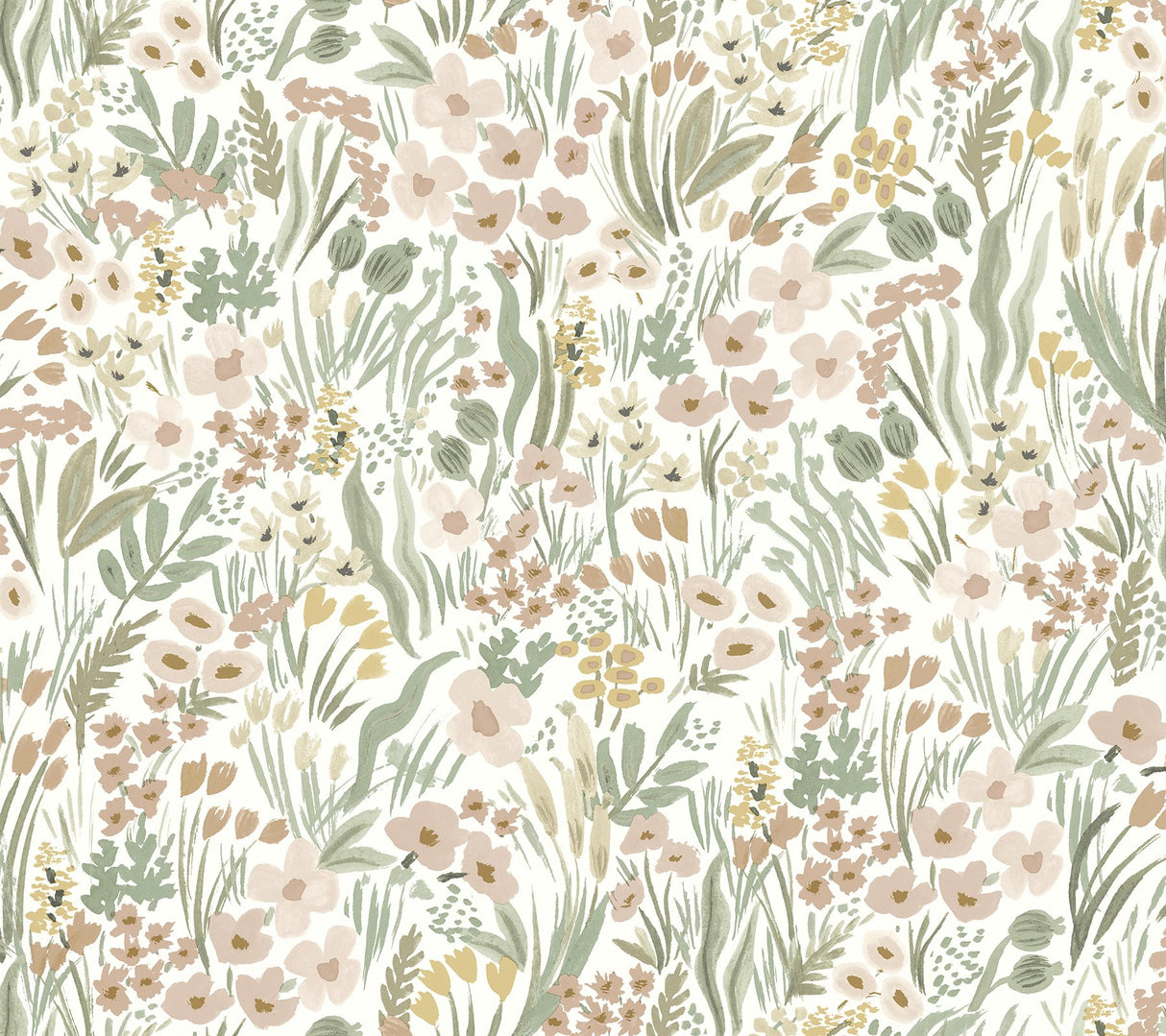 Lea Blush Peel & Stick Wallpaper with Botanical Floral Pattern - York PSW1466RL