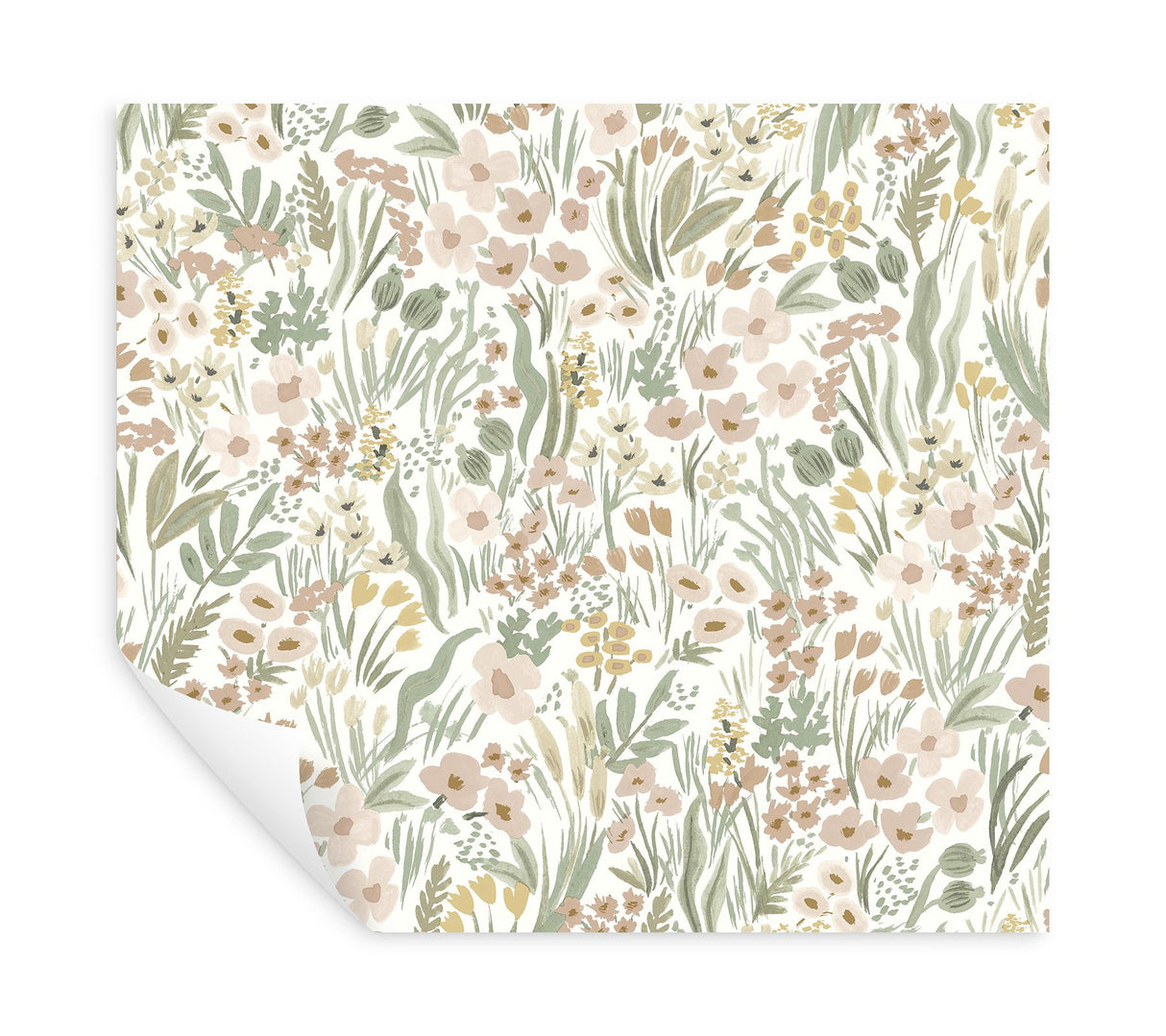 Lea Blush Peel & Stick Wallpaper with Botanical Floral Pattern - York PSW1466RL