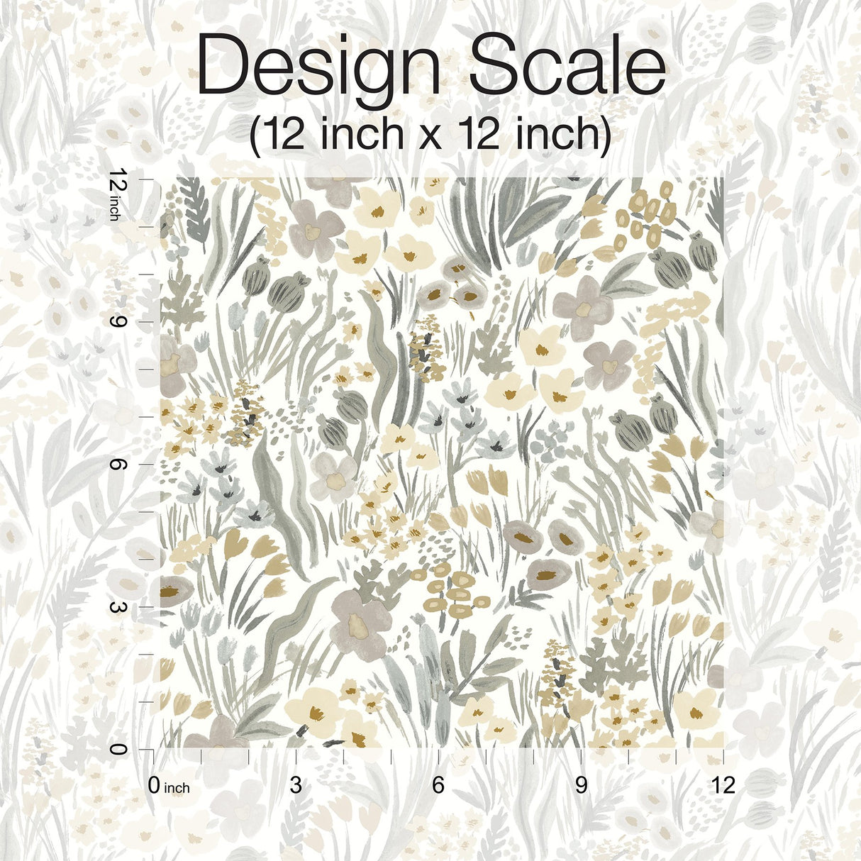 Lea Linen Peel & Stick Wallpaper with Botanical Floral Motif - York PSW1467RL