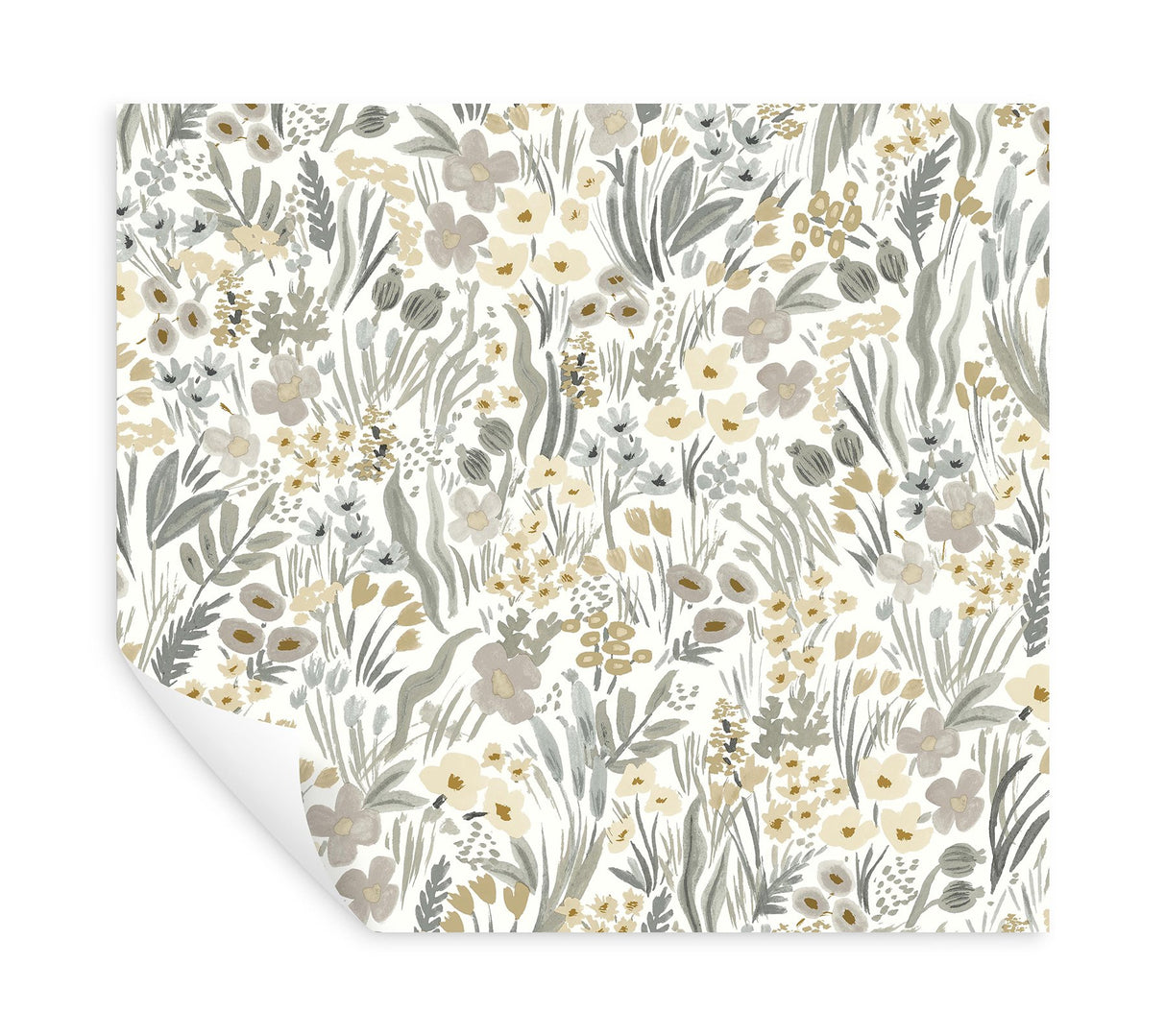 Lea Linen Peel & Stick Wallpaper with Botanical Floral Motif - York PSW1467RL
