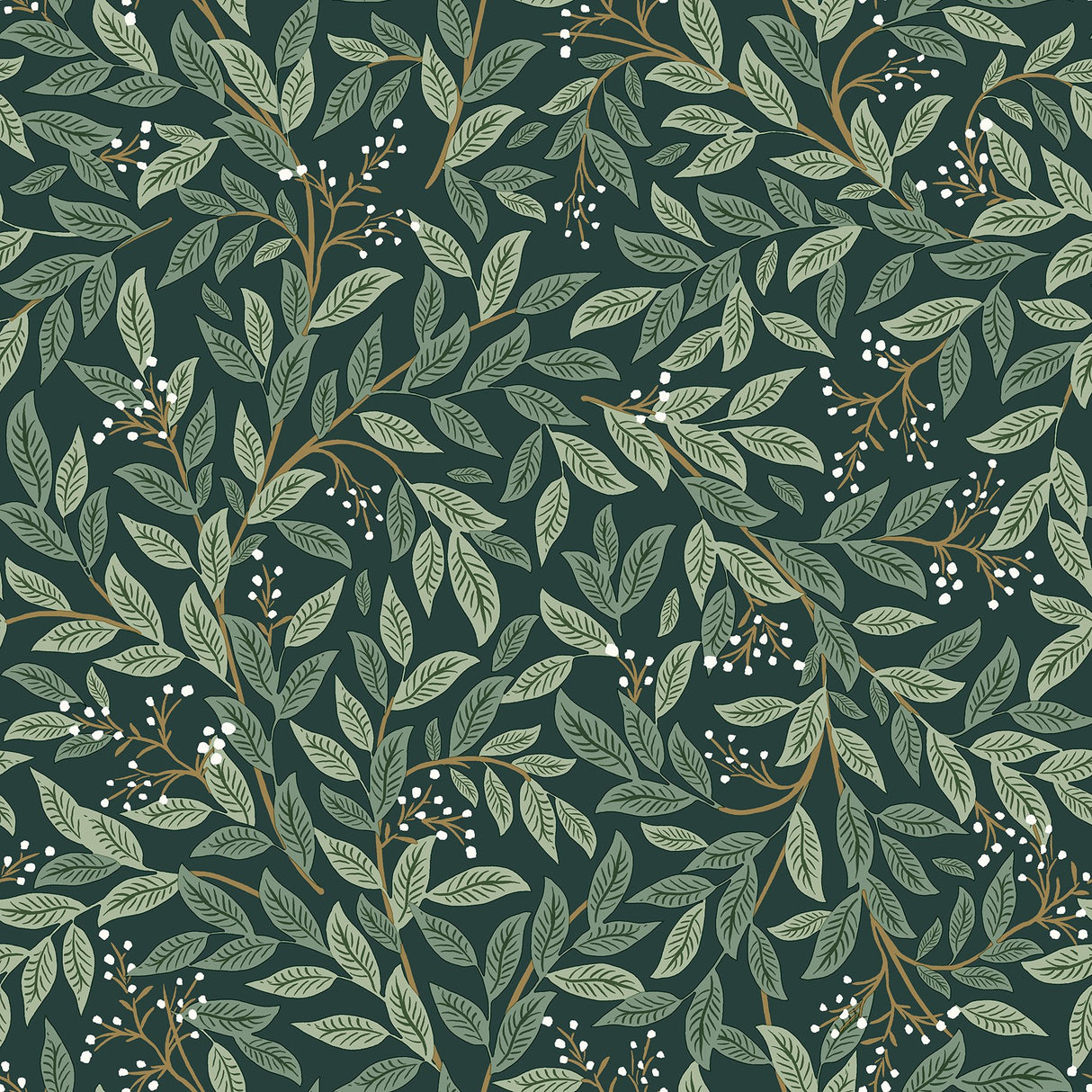 Willowberry Emerald Peel & Stick Wallpaper with Botanical Ivy Vines Pattern - York PSW1471RL
