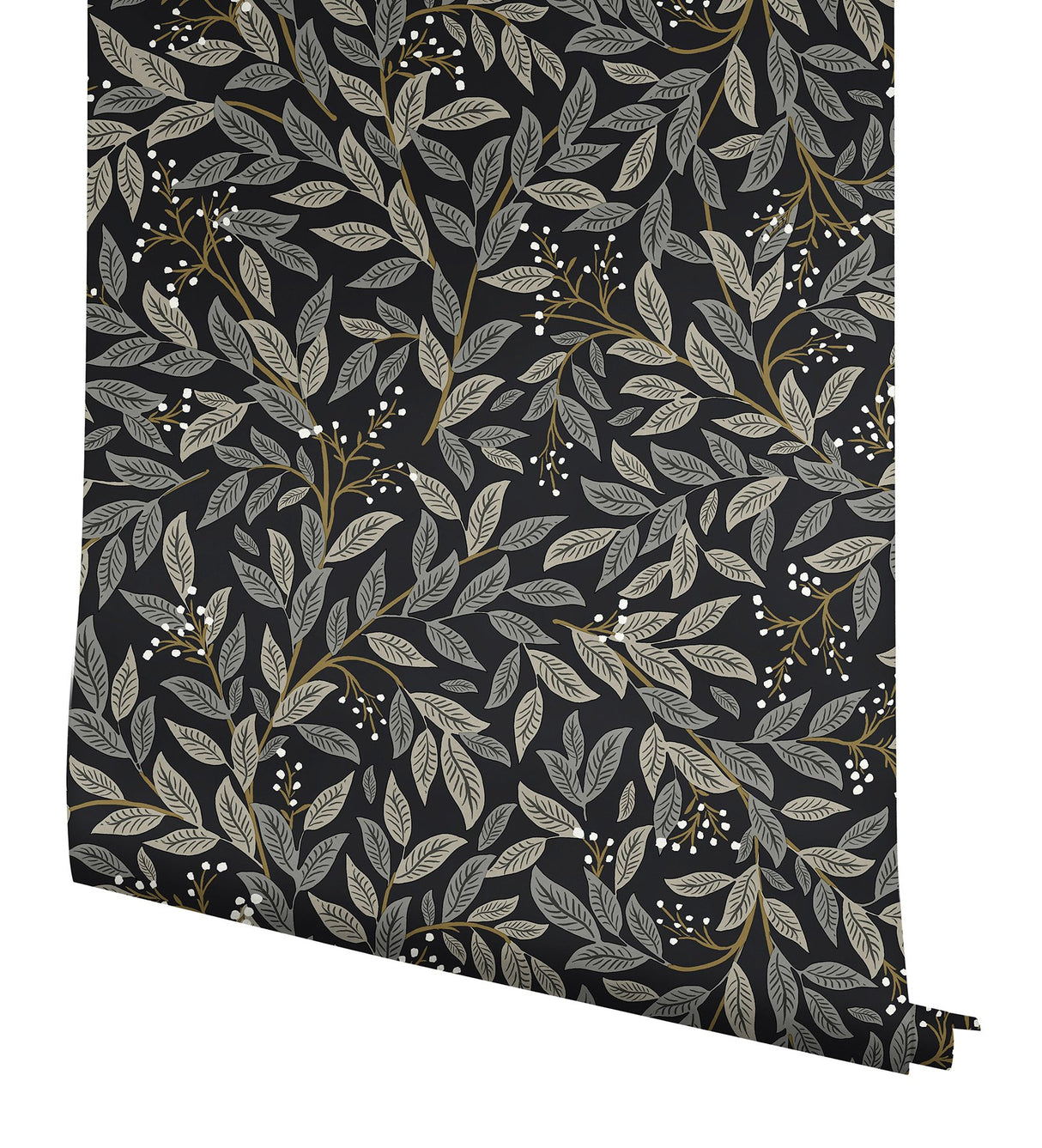 Willowberry Black Peel & Stick Wallpaper with Botanical Ivy/Vines Motif - York PSW1472RL