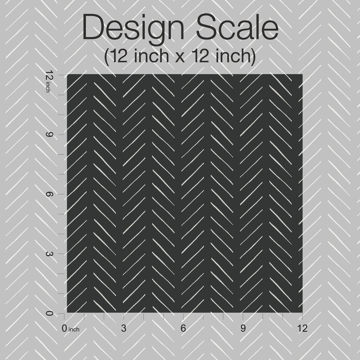 Pick Up Sticks Black Peel & Stick Non Woven Wallpaper with Bohemian Herringbone Stripe - York PSW1488RL
