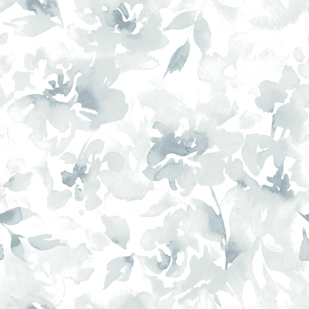 Renewed Floral Blue Peel & Stick Wallpaper with Watercolor Floral Pattern - Magnolia Home PSW1492RL