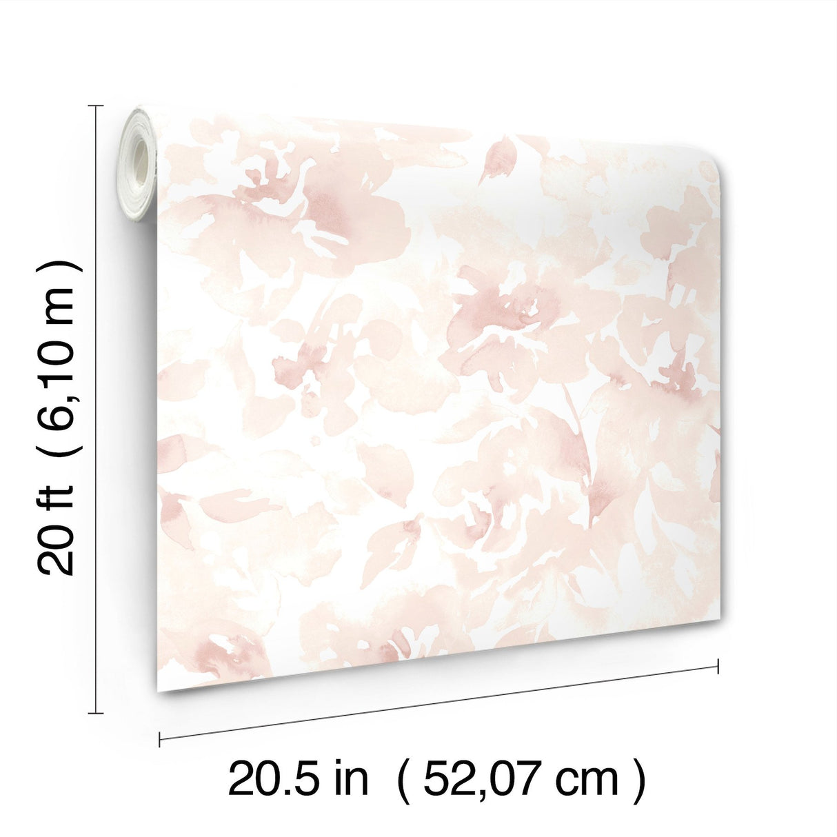 Renewed Floral Pink Peel & Stick Wallpaper with Watercolor Floral Pattern - York PSW1493RL