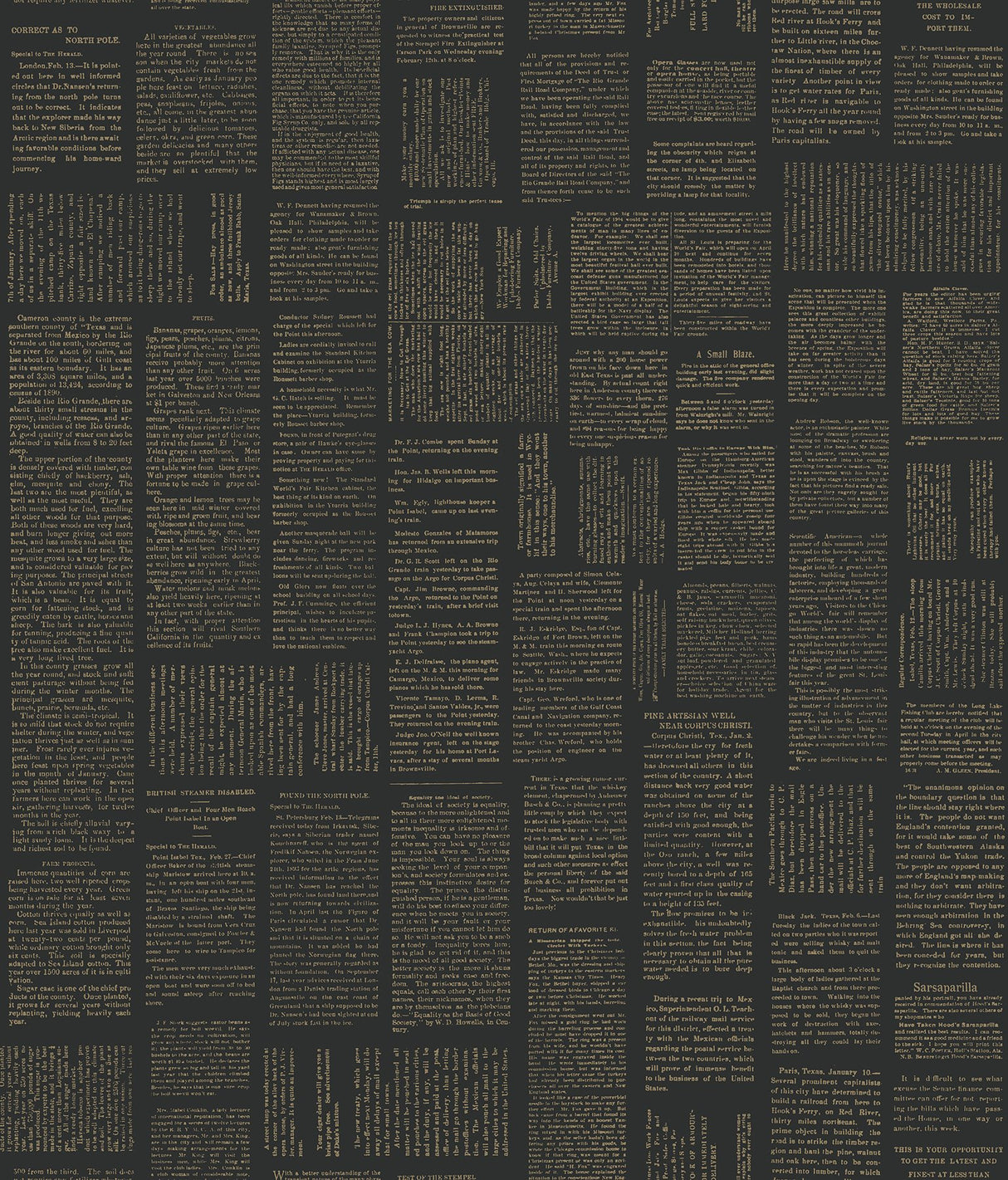 Crafted Editorial Black & Gold Metallic Peel & Stick Wallpaper with Words & Letters Pattern - York PSW1496RL