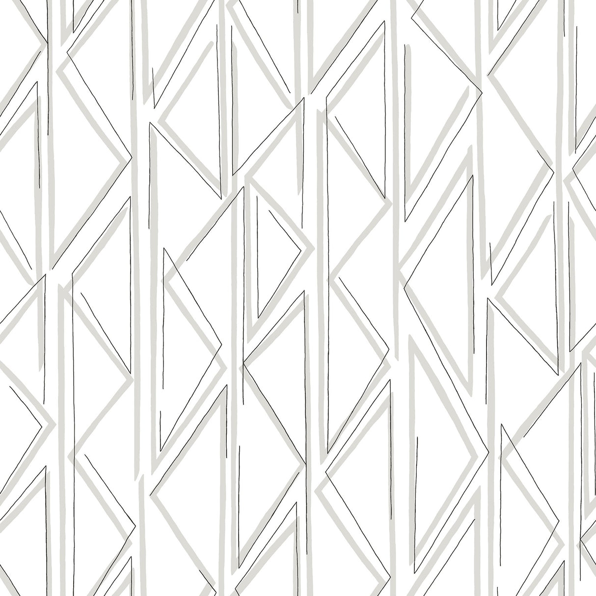 Sideways Sketch Grey Geometric Peel & Stick Wallpaper - York PSW1500RL