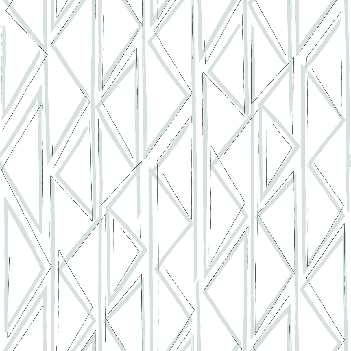 Sideways Sketch Blue Peel & Stick Wallpaper with Geometric Triangle Pattern - York PSW1501RL