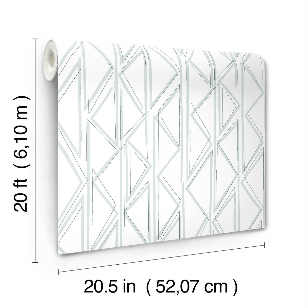 Sideways Sketch Blue Peel & Stick Wallpaper with Geometric Triangle Pattern - York PSW1501RL