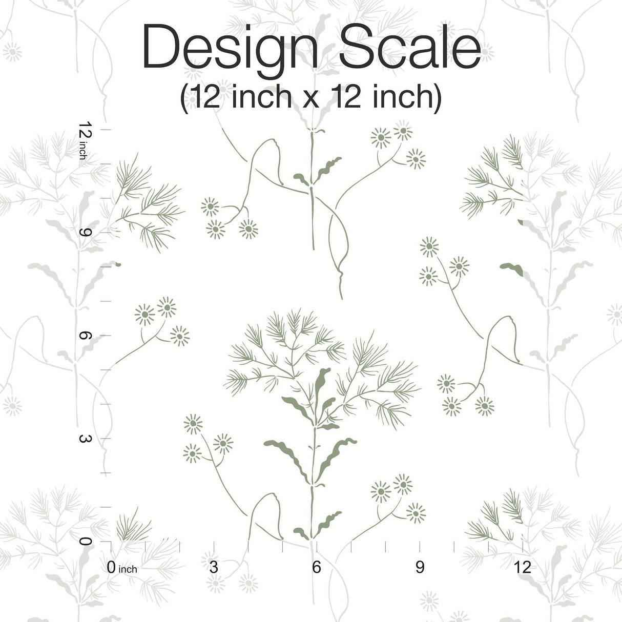 Wildflower Green Wallpaper with Floral Pattern Peel & Stick Non Woven - York PSW1503RL