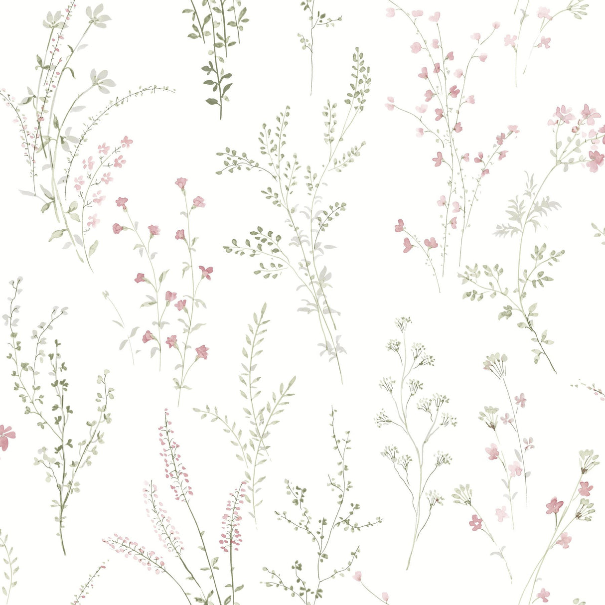 Wildflower Sprigs Multicolor Peel & Stick Wallpaper with Watercolor Botanical Pattern - York PSW1524RL
