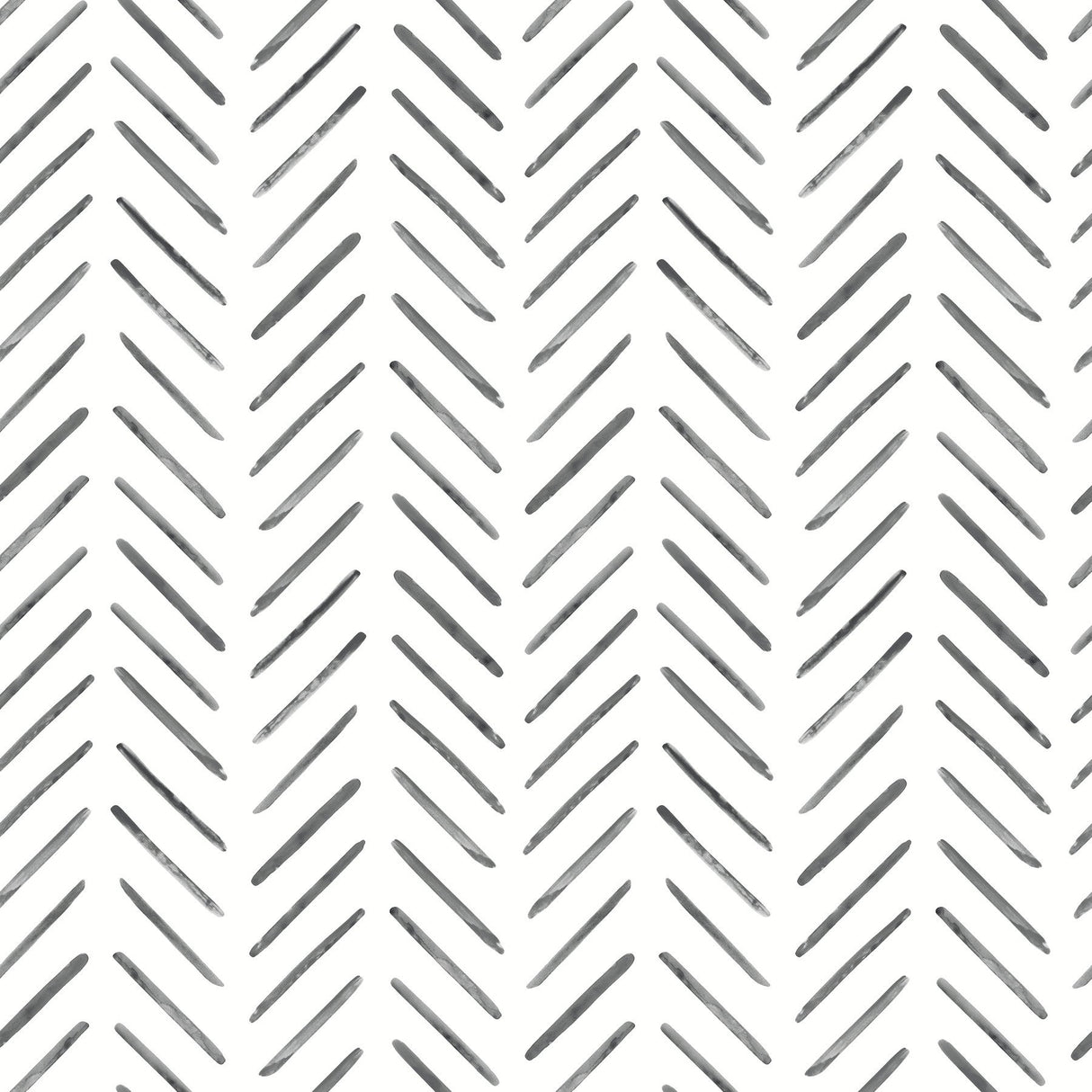Painted Herringbone Black Peel & Stick Wallpaper with Matte Non-Woven Chevron Pattern - York PSW1525RL