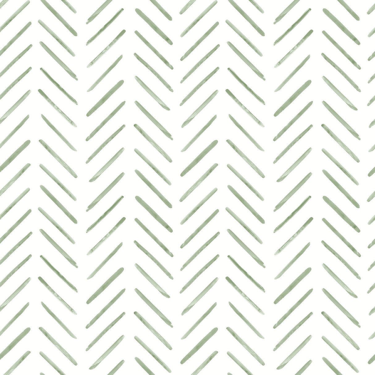 Painted Herringbone Fern Peel & Stick Wallpaper with Chevron Brushstroke Motif - York PSW1528RL