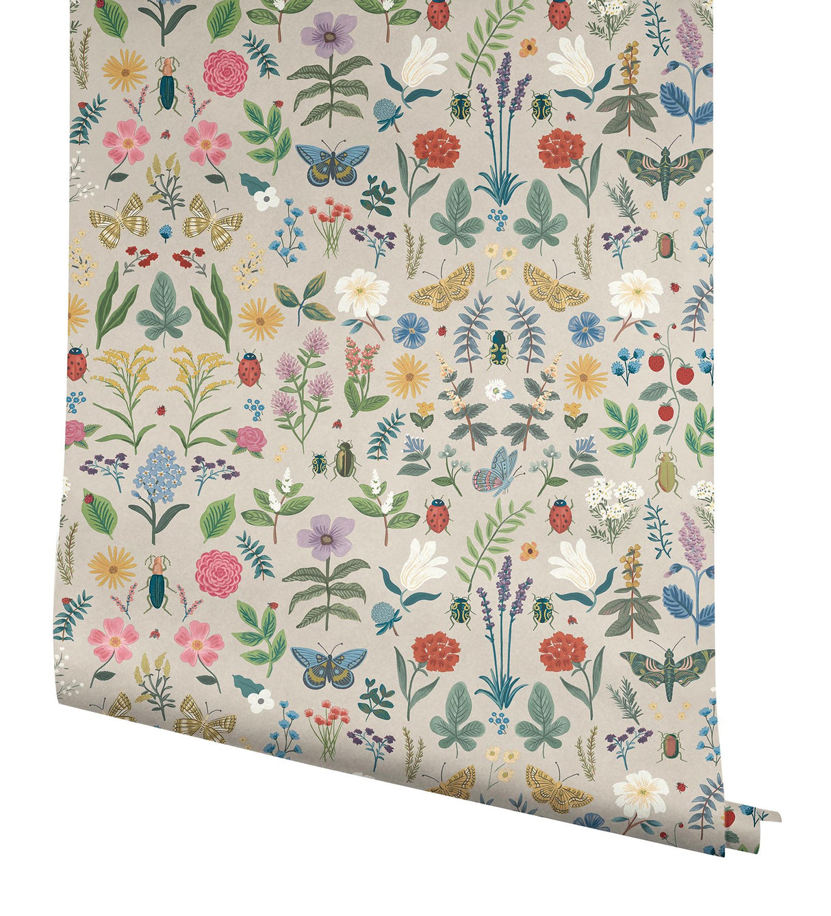 Curio Linen Peel & Stick Wallpaper with Whimsical Animals & Insects Motif - York PSW1541RL