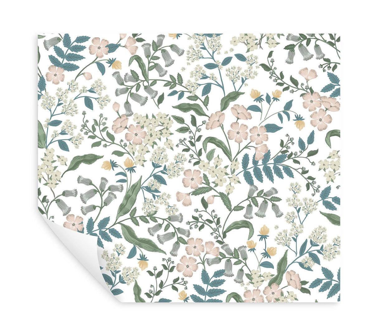Sweetbrier Blush Peel & Stick Wallpaper with Whimsical Floral Pattern - York PSW1543RL