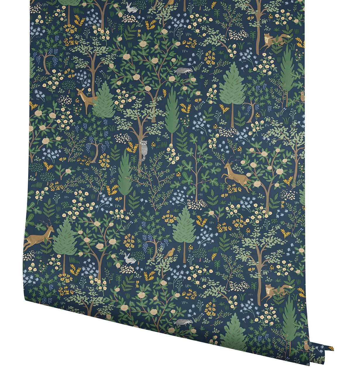 Woodland Navy Peel & Stick Wallpaper with Whimsical Animals & Insects Pattern - York PSW1547RL