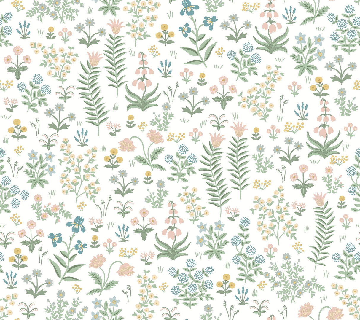 Menagerie Garden Blush Multicolor Peel & Stick Wallpaper with Whimsical Floral Pattern - York PSW1550RL
