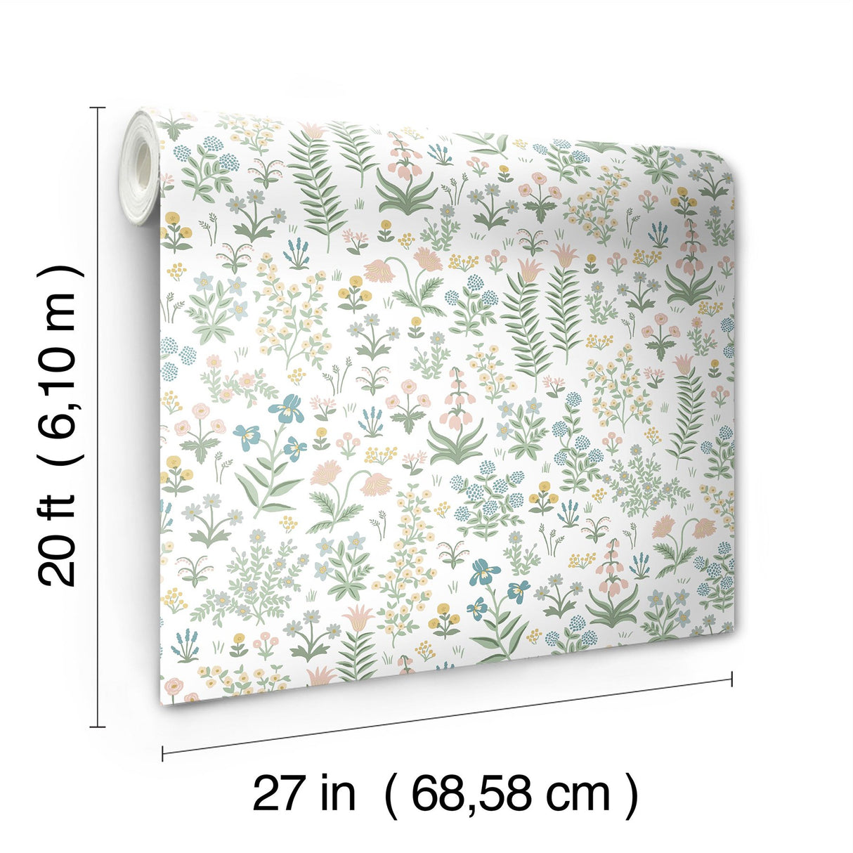 Menagerie Garden Blush Multicolor Peel & Stick Wallpaper with Whimsical Floral Pattern - York PSW1550RL