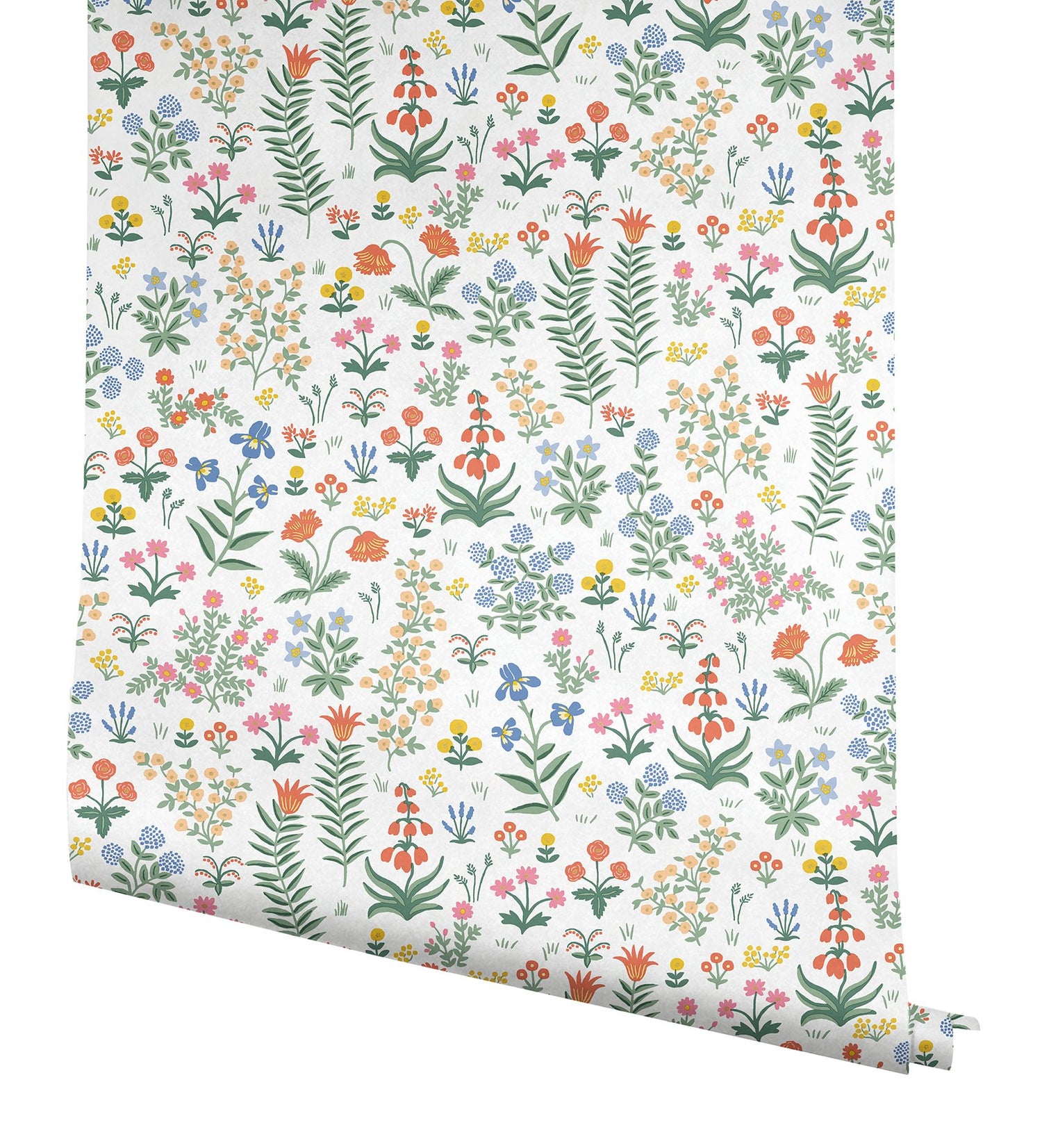Menagerie Garden Rose Multicolor Peel & Stick Wallpaper with Whimsical Floral Pattern - York PSW1552RL