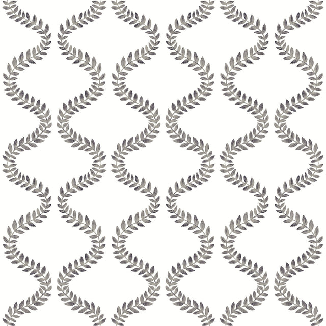 Florentine Soft Black Vine Trellis Peel & Stick Wallpaper with Botanical Trellis Pattern - York PSW1572RL