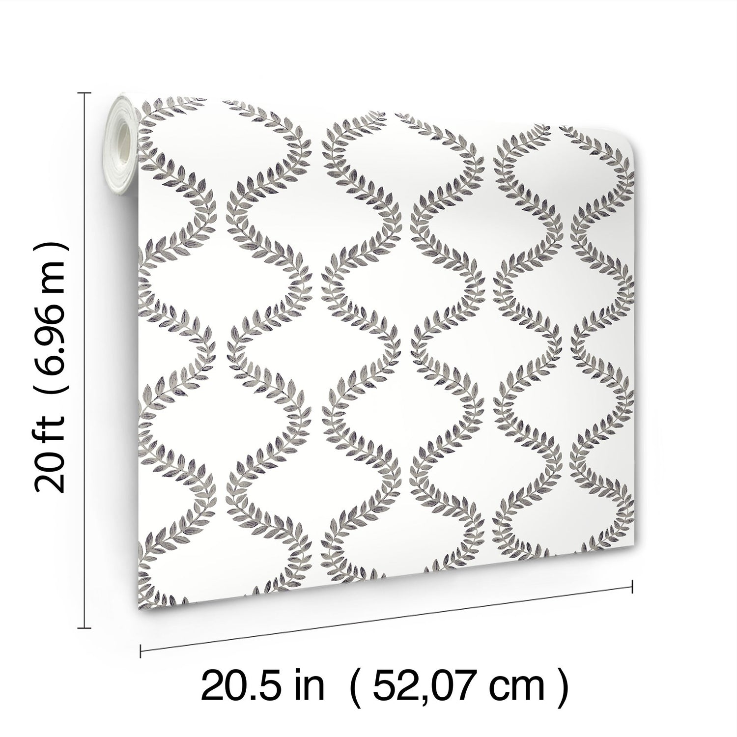 Florentine Soft Black Vine Trellis Peel & Stick Wallpaper with Botanical Trellis Pattern - York PSW1572RL